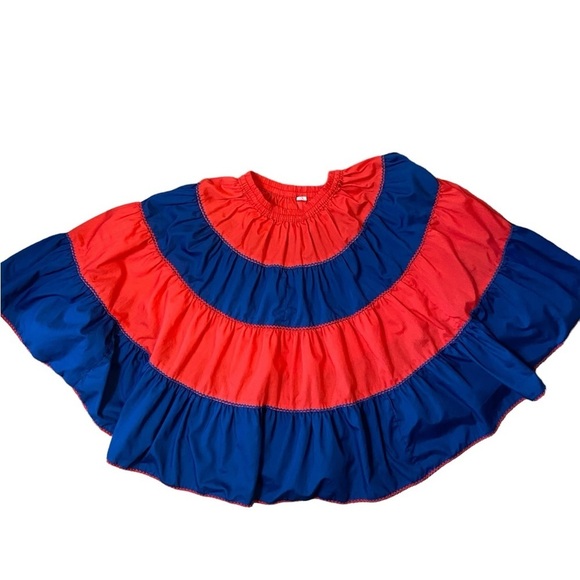 Vintage Red/Blue Striped Dancing Circle Skirt - Picture 10 of 14